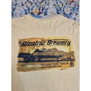 Vintage Y2k Alcatraz Brewery San Francisco Beer Dyed Long Sleeve Graphic T-Shirt